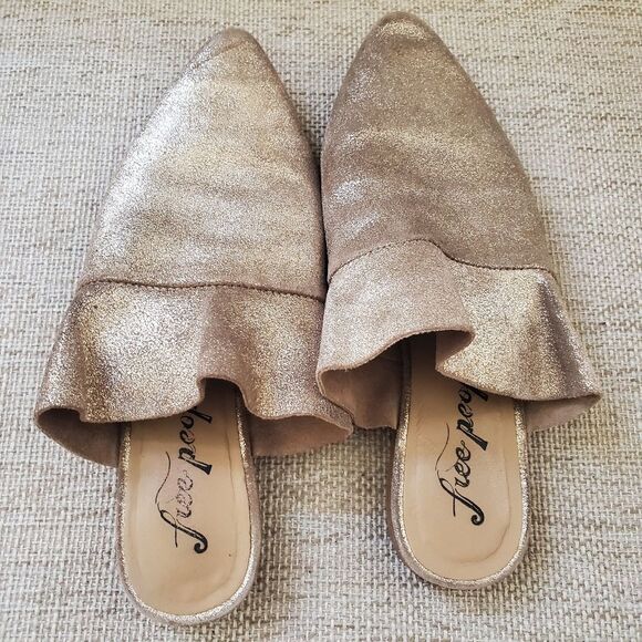 Free People Sienna Ruffle Mules Sz 7.5 - Picture 11 of 15
